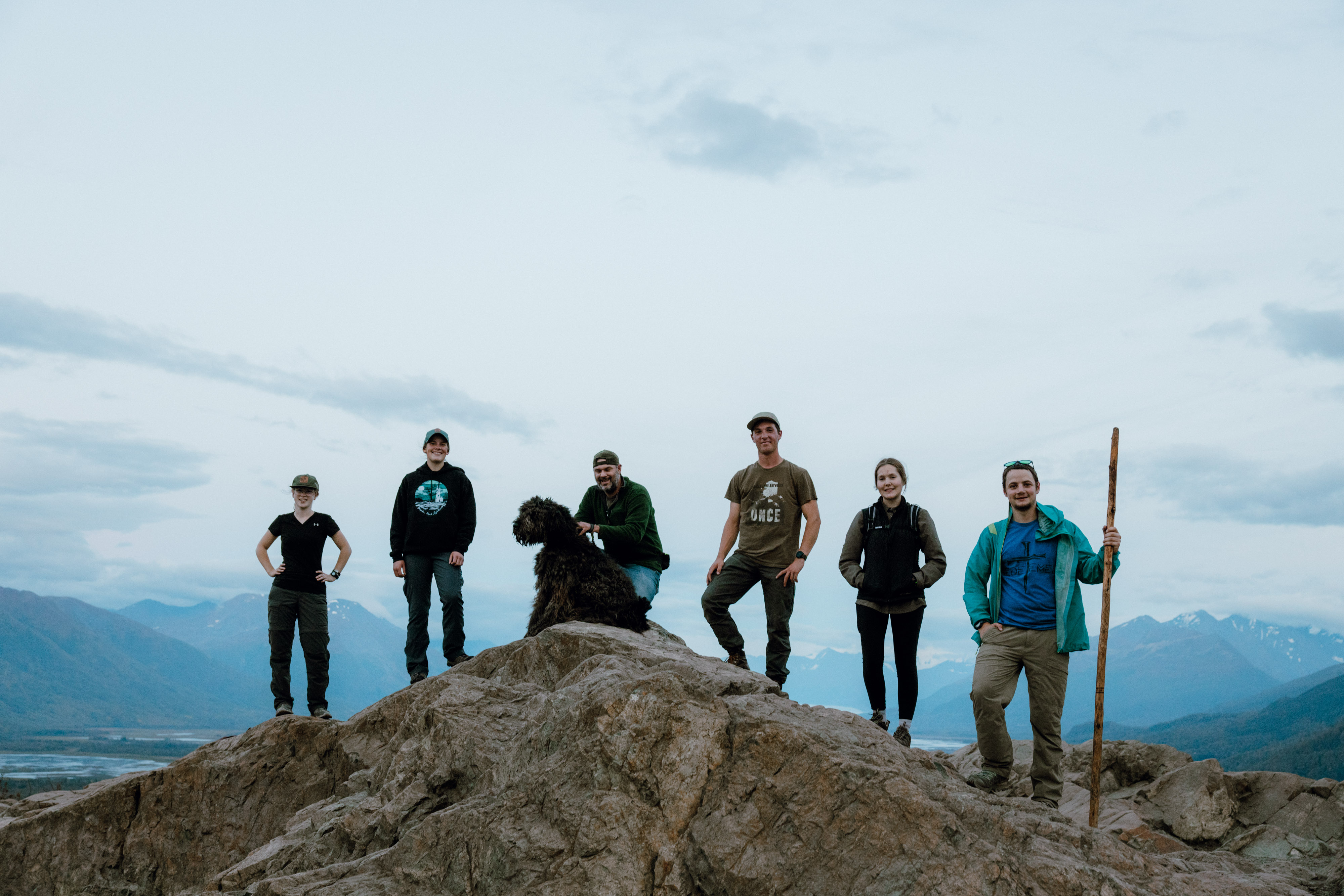 Alaska Bible College students and friends together outdoors near Palmer